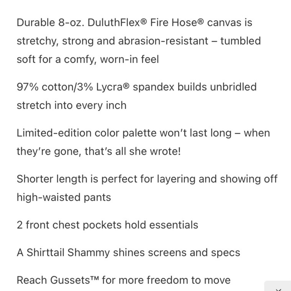 DULUTHFLEX FIRE HOSE LTD UNTUCKED OVERSHIRT SIZE LARGE IN CIDER - Picture 8 of 15
